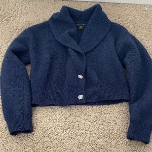 House of Harlow Navy Blue Cardigan with Button Details